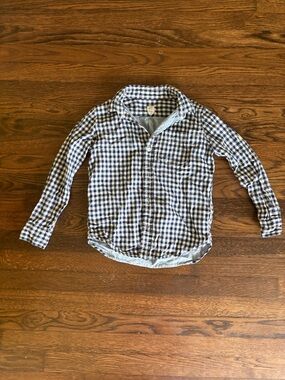 Gap kids boys blue and white checkered button down
